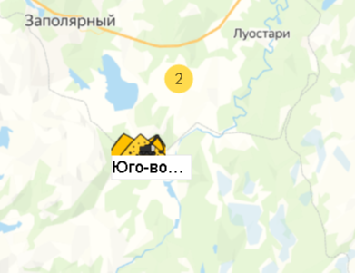 Юго-восточный фланг месторождения Лотта-2 на карте