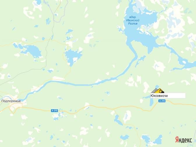 карьер Юксовичи на карте