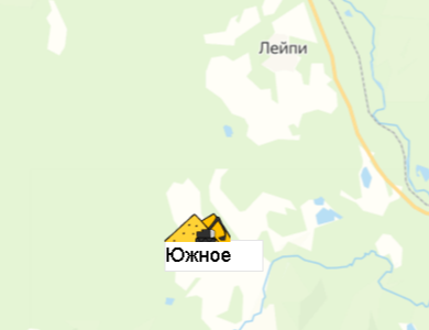 Месторождение Южное на карте