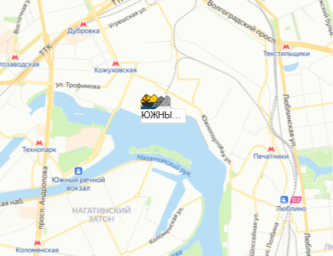 Южный речной порт на карте