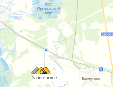 Месторождение Занозенское на карте