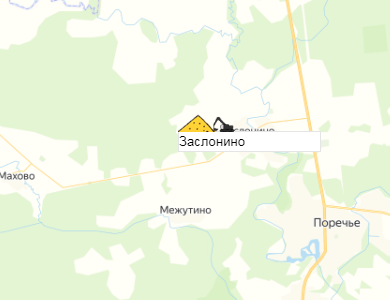 карьер Заслонино на карте