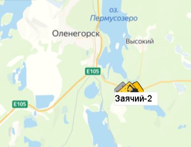 Карьер Заячий-2 на карте