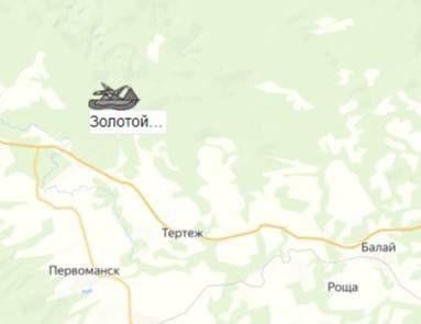 карьер Золотой ручей на карте