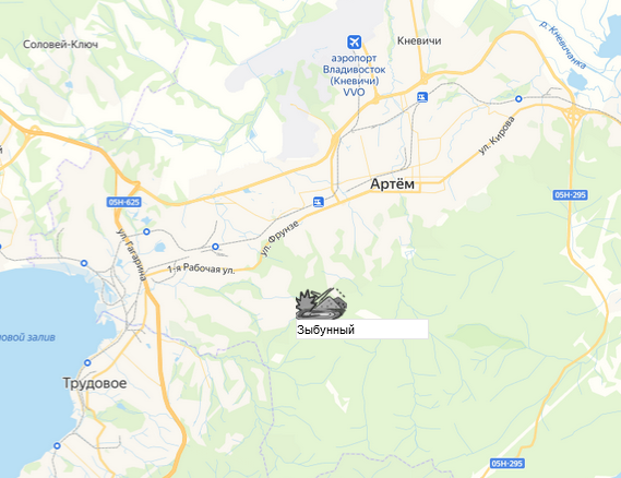 карьер Зыбунный на карте